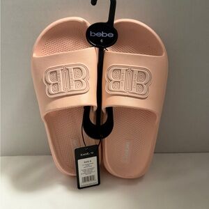 Bebe Pool Slide Sandals Women’s Size 6 Blush Pink Foam Slides NEW